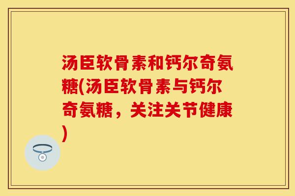 汤臣软骨素和钙尔奇氨糖(汤臣软骨素与钙尔奇氨糖，关注关节健康)