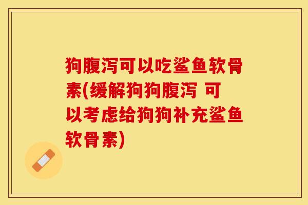 狗腹泻可以吃鲨鱼软骨素(缓解狗狗腹泻 可以考虑给狗狗补充鲨鱼软骨素)