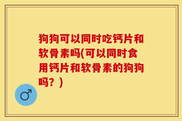 狗狗可以同时吃钙片和软骨素吗(可以同时食用钙片和软骨素的狗狗吗?)-第1张图片-关节保镖 狗狗可以同时吃钙片和软骨素吗(可以同时食用钙片和软骨素的狗狗吗?)-第1张图片-关节保镖