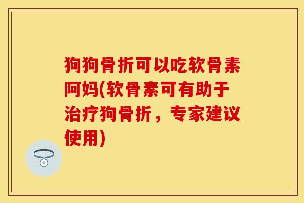 狗狗骨折可以吃软骨素阿妈(软骨素可有助于治疗狗骨折,专家建议使用)-第1张图片-关节保镖 狗狗骨折可以吃软骨素阿妈(软骨素可有助于治疗狗骨折,专家建议使用)-第1张图片-关节保镖