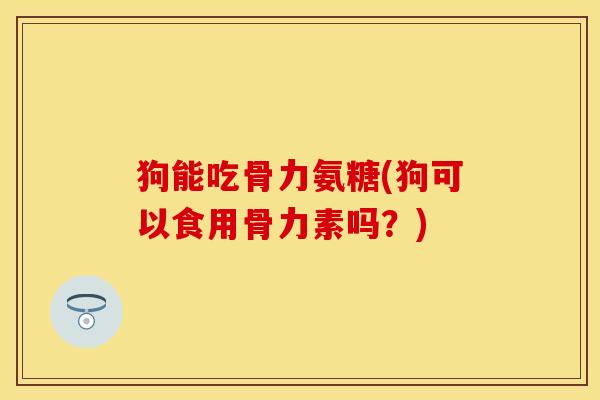 狗能吃骨力氨糖(狗可以食用骨力素吗？)