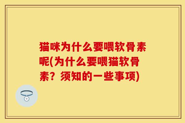 猫咪为什么要喂软骨素呢(为什么要喂猫软骨素？须知的一些事项)