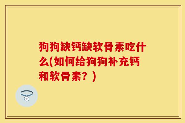 狗狗缺钙缺软骨素吃什么(如何给狗狗补充钙和软骨素？)