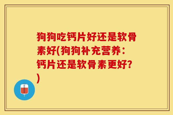 狗狗吃钙片好还是软骨素好(狗狗补充营养：钙片还是软骨素更好？)