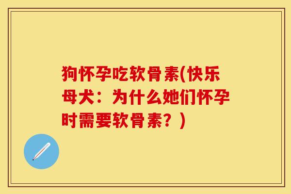 狗怀孕吃软骨素(快乐母犬：为什么她们怀孕时需要软骨素？)