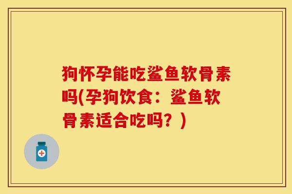 狗怀孕能吃鲨鱼软骨素吗(孕狗饮食：鲨鱼软骨素适合吃吗？)