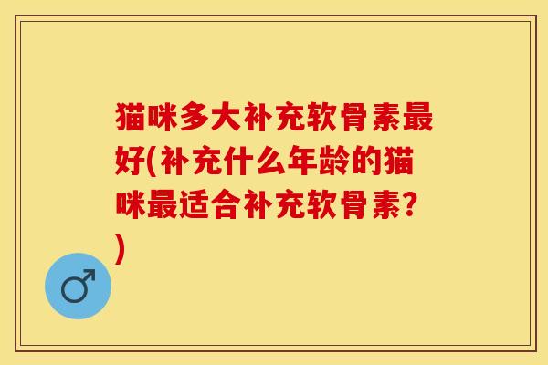 猫咪多大补充软骨素最好(补充什么年龄的猫咪最适合补充软骨素？)