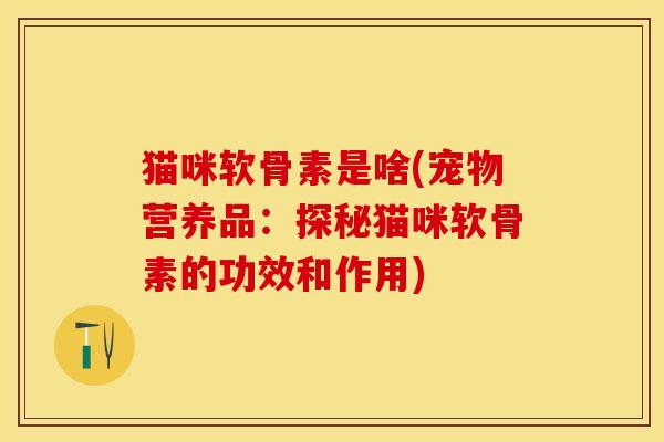 猫咪软骨素是啥(宠物营养品：探秘猫咪软骨素的功效和作用)