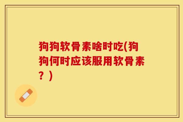 狗狗软骨素啥时吃(狗狗何时应该服用软骨素？)