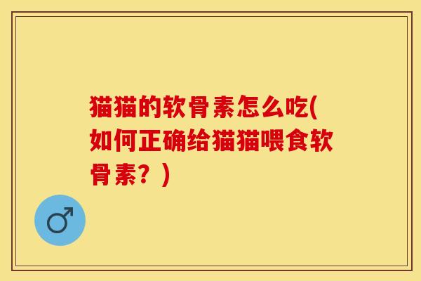 猫猫的软骨素怎么吃(如何正确给猫猫喂食软骨素？)