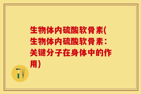 生物体内硫酸软骨素(生物体内硫酸软骨素：关键分子在身体中的作用)