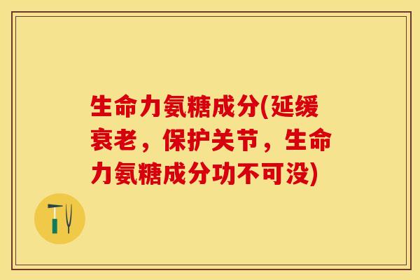 生命力氨糖成分(延缓衰老，保护关节，生命力氨糖成分功不可没)-第1张图片-关节保镖