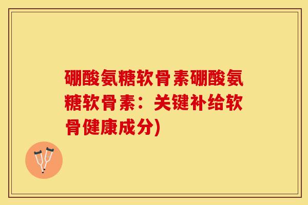 硼酸氨糖软骨素硼酸氨糖软骨素：关键补给软骨健康成分)