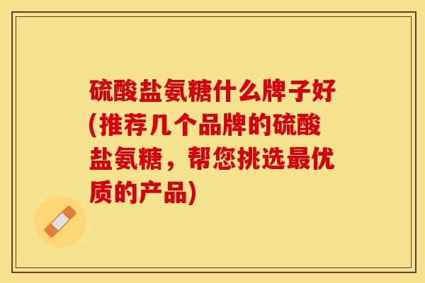 硫酸盐氨糖什么牌子好(推荐几个品牌的硫酸盐氨糖，帮您挑选最优质的产品)