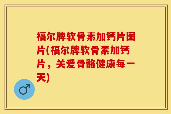 福尔牌软骨素加钙片图片(福尔牌软骨素加钙片，关爱骨骼健康每一天)