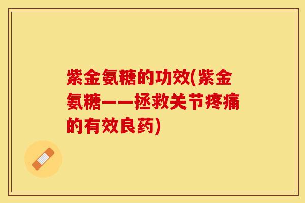 紫金氨糖的功效(紫金氨糖——拯救关节疼痛的有效良药)