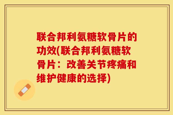 联合邦利氨糖软骨片的功效(联合邦利氨糖软骨片：改善关节疼痛和维护健康的选择)