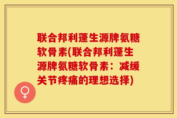 联合邦利蓬生源牌氨糖软骨素(联合邦利蓬生源牌氨糖软骨素：减缓关节疼痛的理想选择)-第1张图片-关节保镖