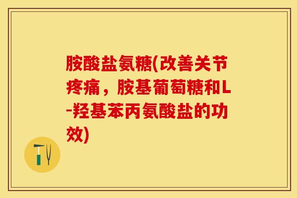 胺酸盐氨糖(改善关节疼痛，胺基葡萄糖和L-羟基苯丙氨酸盐的功效)