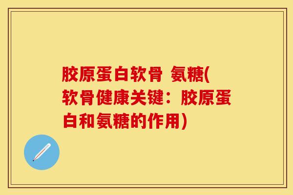 胶原蛋白软骨 氨糖(软骨健康关键：胶原蛋白和氨糖的作用)