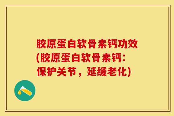 胶原蛋白软骨素钙功效(胶原蛋白软骨素钙：保护关节，延缓老化)