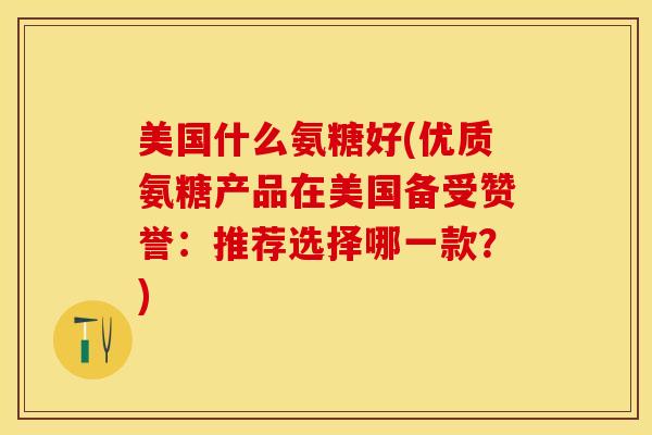 美国什么氨糖好(优质氨糖产品在美国备受赞誉：推荐选择哪一款？)