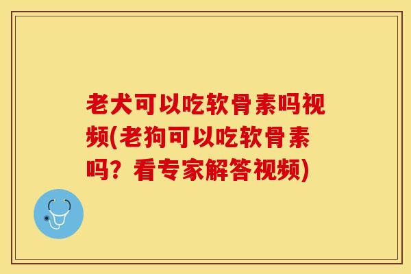 老犬可以吃软骨素吗视频(老狗可以吃软骨素吗？看专家解答视频)