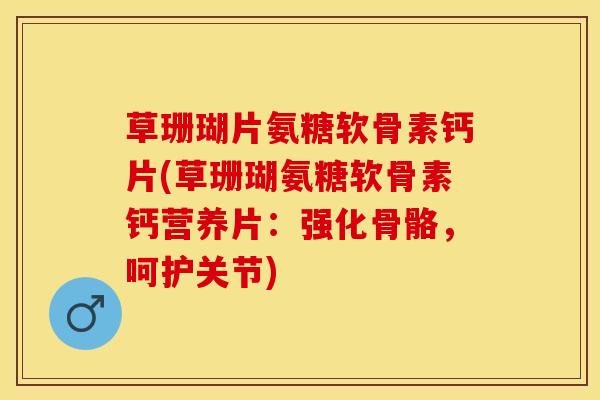 草珊瑚片氨糖软骨素钙片(草珊瑚氨糖软骨素钙营养片：强化骨骼，呵护关节)