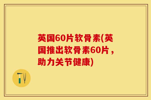 英国60片软骨素(英国推出软骨素60片，助力关节健康)
