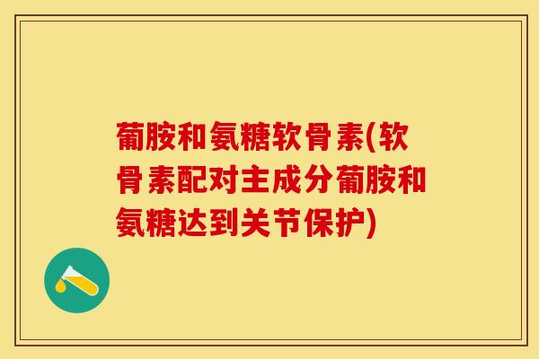 葡胺和氨糖软骨素(软骨素配对主成分葡胺和氨糖达到关节保护)