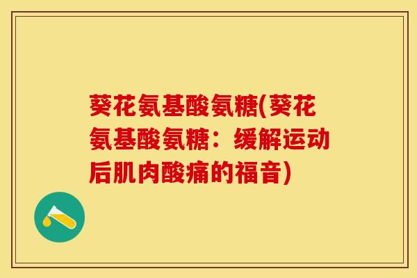 葵花氨基酸氨糖(葵花氨基酸氨糖：缓解运动后肌肉酸痛的福音)