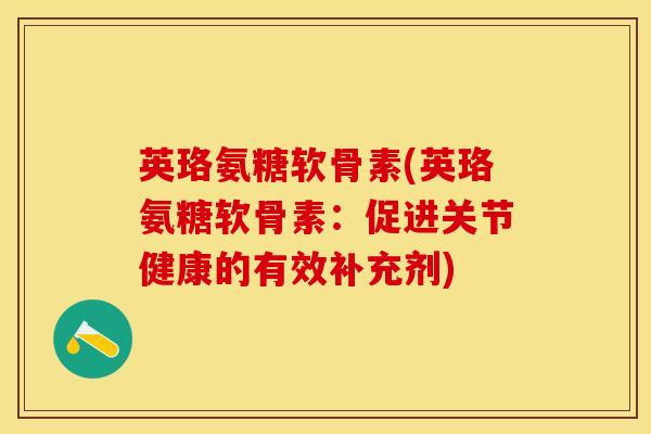 英珞氨糖软骨素(英珞氨糖软骨素：促进关节健康的有效补充剂)
