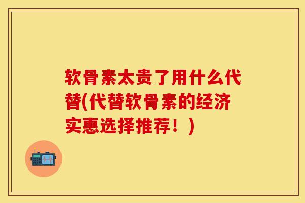 软骨素太贵了用什么代替(代替软骨素的经济实惠选择推荐！)