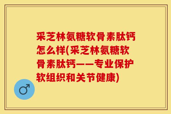 采芝林氨糖软骨素肽钙怎么样(采芝林氨糖软骨素肽钙——专业保护软组织和关节健康)