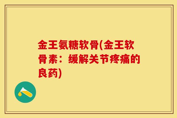 金王氨糖软骨(金王软骨素：缓解关节疼痛的良药)
