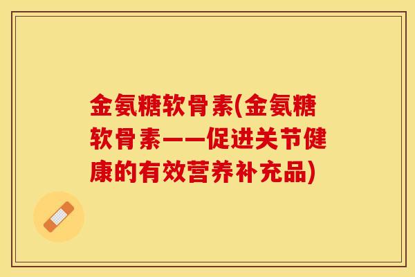 金氨糖软骨素(金氨糖软骨素——促进关节健康的有效营养补充品)