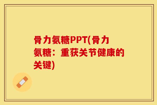 骨力氨糖PPT(骨力氨糖：重获关节健康的关键)