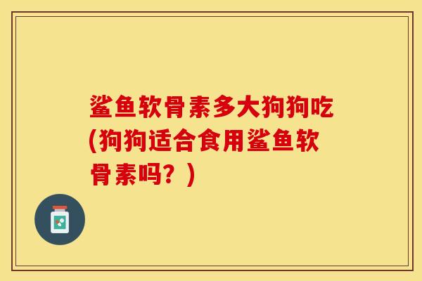 鲨鱼软骨素多大狗狗吃(狗狗适合食用鲨鱼软骨素吗？)