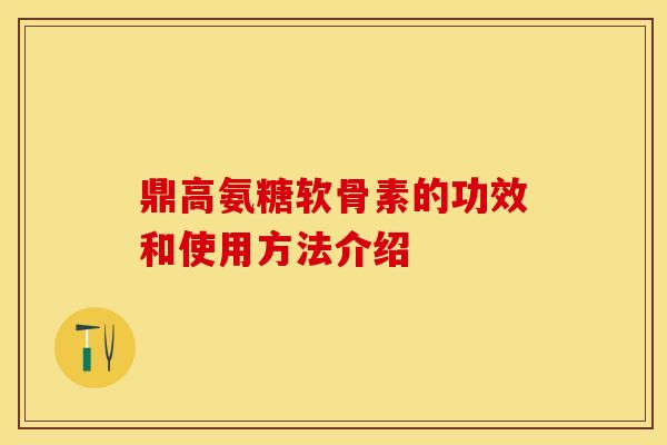 鼎高氨糖软骨素的功效和使用方法介绍