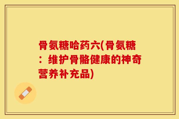 骨氨糖哈药六(骨氨糖：维护骨骼健康的神奇营养补充品)