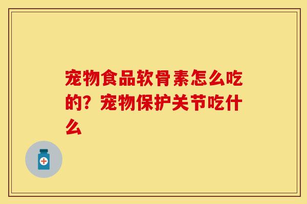 宠物食品软骨素怎么吃的？宠物保护关节吃什么