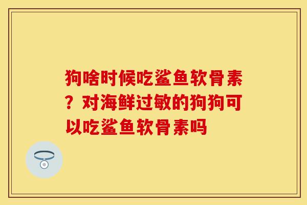 狗啥时候吃鲨鱼软骨素？对海鲜过敏的狗狗可以吃鲨鱼软骨素吗