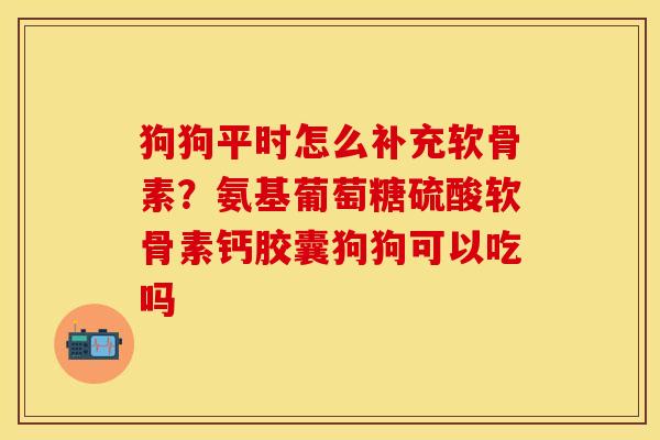 狗狗平时怎么补充软骨素？氨基葡萄糖硫酸软骨素钙胶囊狗狗可以吃吗