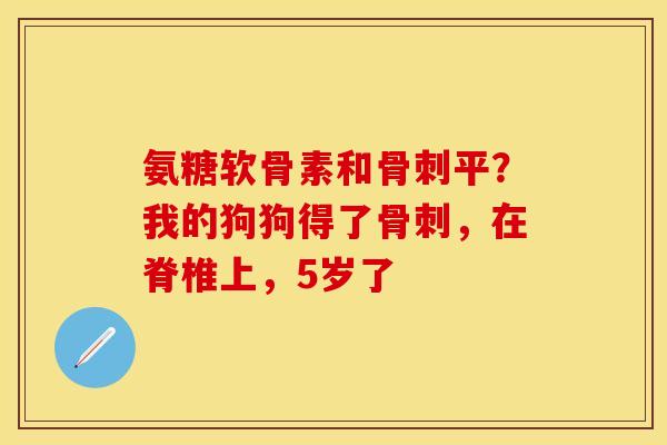 氨糖软骨素和骨刺平？我的狗狗得了骨刺，在脊椎上，5岁了