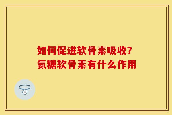 如何促进软骨素吸收？氨糖软骨素有什么作用