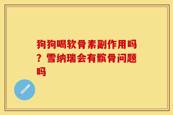 狗狗喝软骨素副作用吗？雪纳瑞会有髌骨问题吗