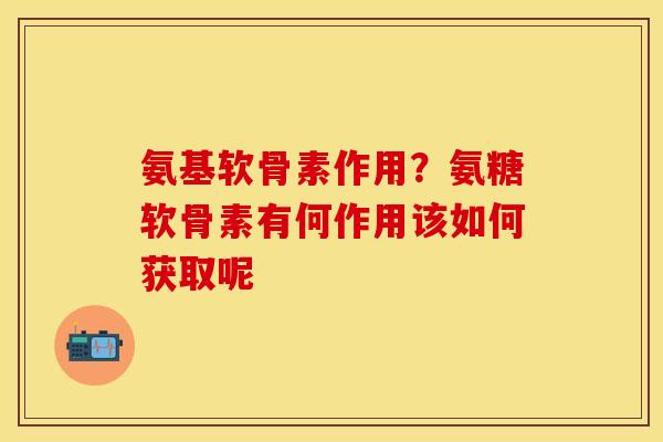 氨基软骨素作用？氨糖软骨素有何作用该如何获取呢