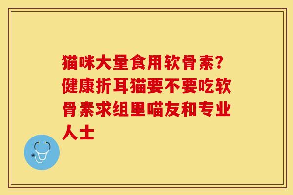 猫咪大量食用软骨素？健康折耳猫要不要吃软骨素求组里喵友和专业人士