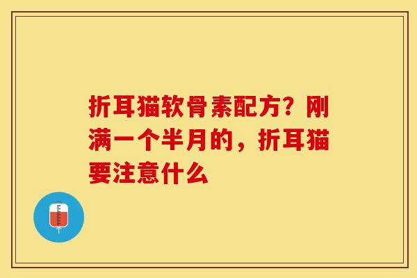 折耳猫软骨素配方？刚满一个半月的，折耳猫要注意什么
