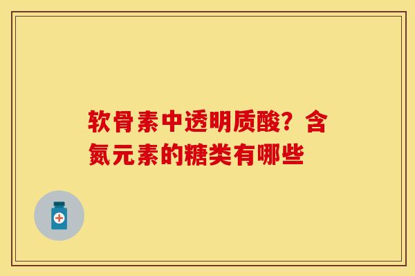 软骨素中透明质酸？含氮元素的糖类有哪些
